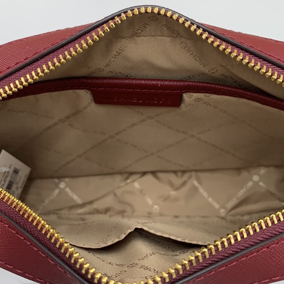 MICHAEL KORS LARGE EW CROSSBODY DARK CHERRY 🍒 & SM TOP ZIP COINPOUCH MULBERRY - Picture 11 of 16